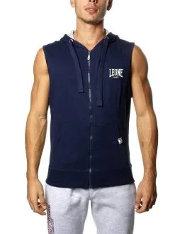 Leone Felpa Smanicata Con Cappuccio Blu Navy LSM392