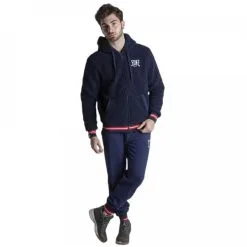 Felpa Leone Sherpa Mondrian Blu Navy -Guanti felpa uomo leone 1947 sherpa con cappuccio 4