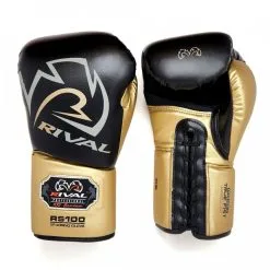 Guantoni Rival Professional Sparring RS100 Con Lacci 20 Guantoni Rival Professional Sparring RS100 Con Lacci -Guanti guantoni rival professional sparring rs100 nero oro 2