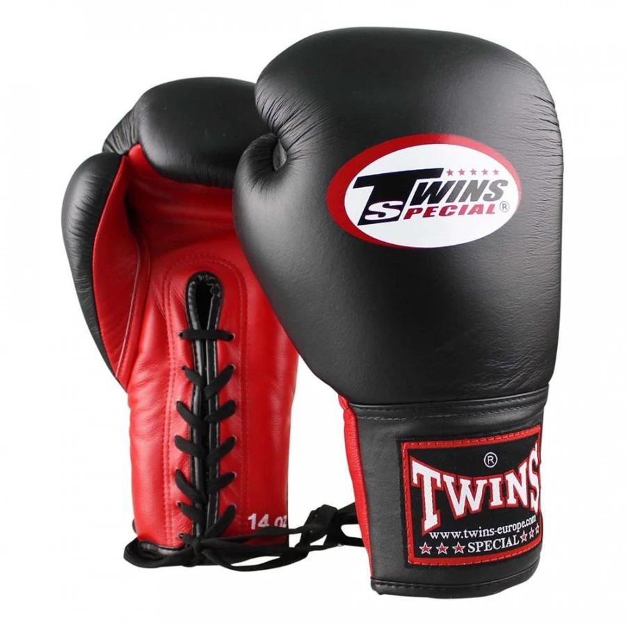 Guantoni Muay Thai Twins Special BGLL-1 Nero-Rosso Con Lacci 3 Guantoni Muay Thai Twins Special BGLL-1 Nero-Rosso Con Lacci