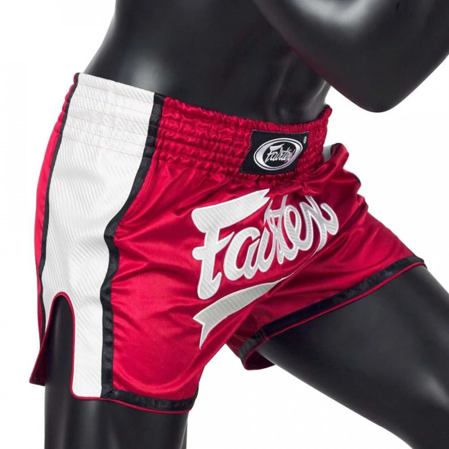 Pantaloncini Kick-thai Fairtex BS1704 Rosso-bianco 5 Pantaloncini Kick-thai Fairtex BS1704 Rosso-bianco - immagine 3
