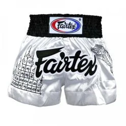 Pantaloncini Kick-thai Fairtex BS0637 Thai Talisman Bianco