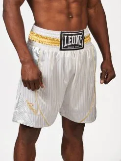 Pantaloncini Boxe Leone Premium AB240 -Guanti pantaloncino da boxe leone premium ab240 bianco