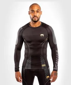 Rashguard Venum Athletics Nero-oro Maniche Lunghe