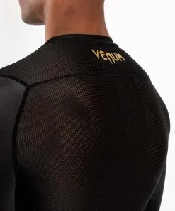 Rashguard Venum G-Fit Nero-oro Maniche Lunghe -Guanti rashguard venum g fit nero oro manica lunga 4