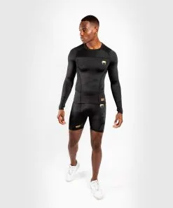 Rashguard Venum G-Fit Nero-oro Maniche Lunghe -Guanti rashguard venum g fit nero oro manica lunga 5