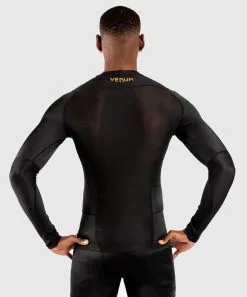Rashguard Venum G-Fit Nero-oro Maniche Lunghe -Guanti rashguard venum g fit nero oro manica lunga 9