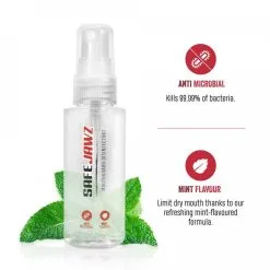 Spray Disinfettante SafeJawz Per Paradenti 50 Ml -Guanti spray disinfettante safe jawz per paradenti 2